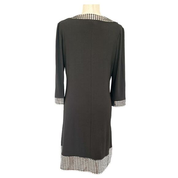 Tiana B - Embellished Black Cocktail Shift Dress with Silver Accent - Size Large - Picture 4 of 7
